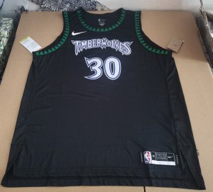 Minnesota Timberwolves Cox 30 Retro Jersey Black Player Version